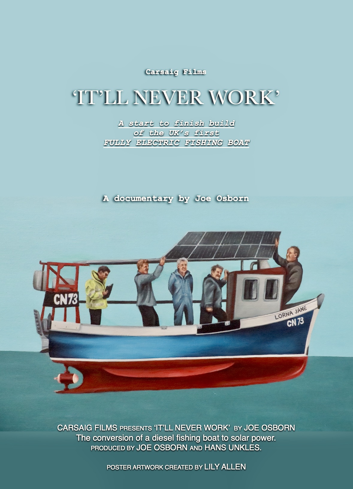 filmposter for it will never work. depicting fishing boat